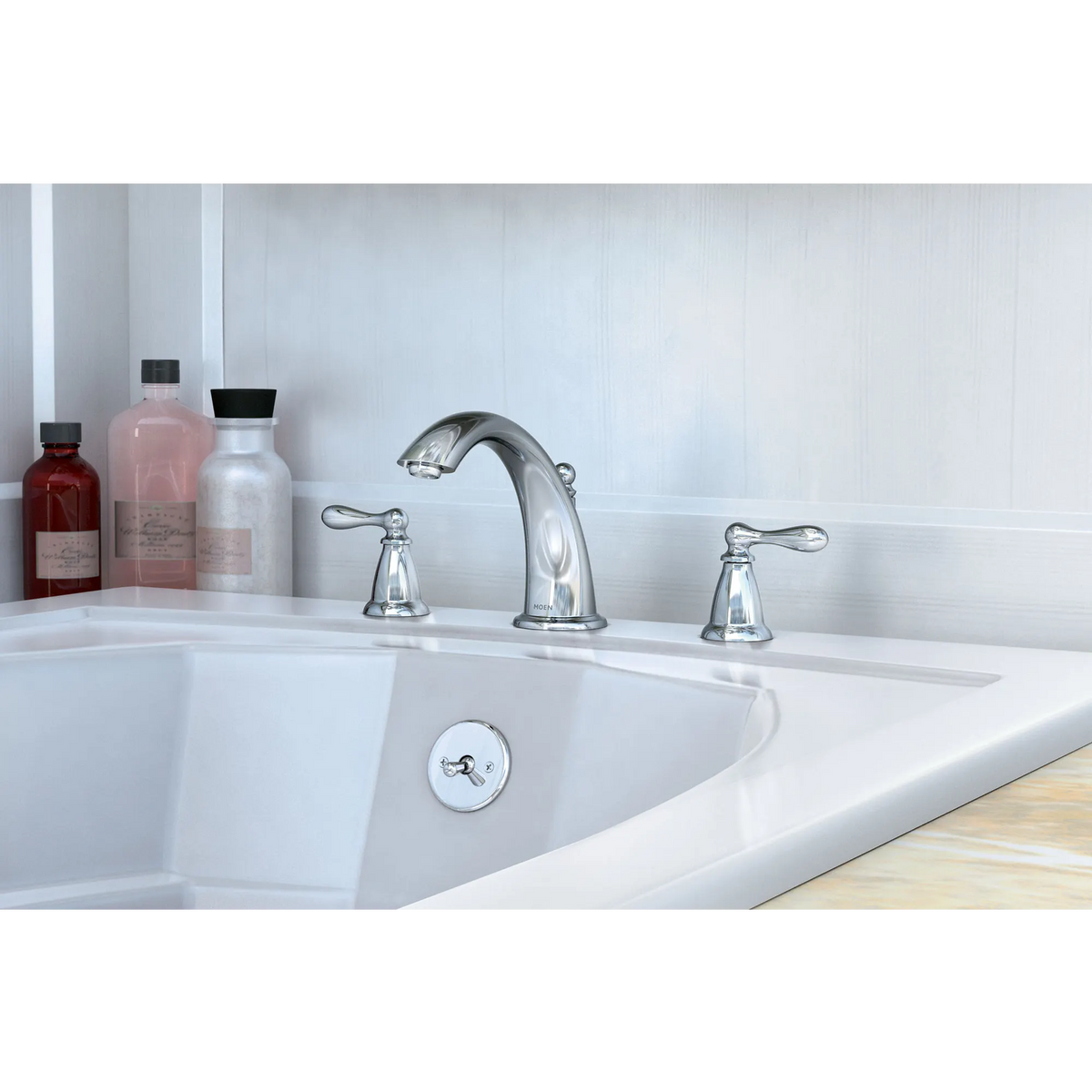Moen Caldwell Two-Handle High-Arc Roman Tub Faucet 86440 in Chrome (86440) - view 3