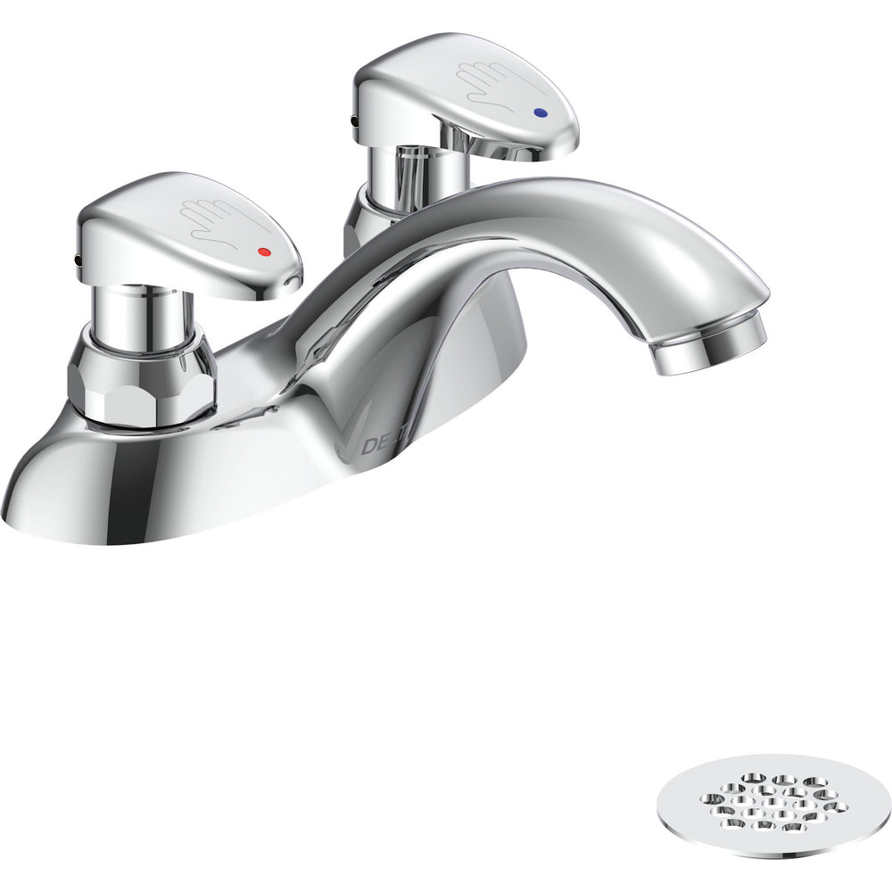 Delta Commercial 86T1093 Two-Handle Metering Slow-Close Centerset Lavatory Faucet