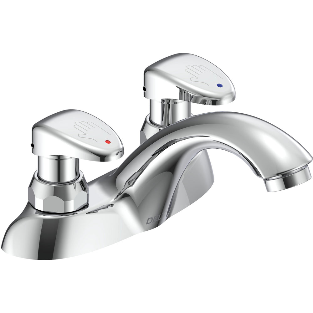 Delta Commercial 86T1153 Two-Handle Metering Slow-Close Centerset Lavatory Faucet