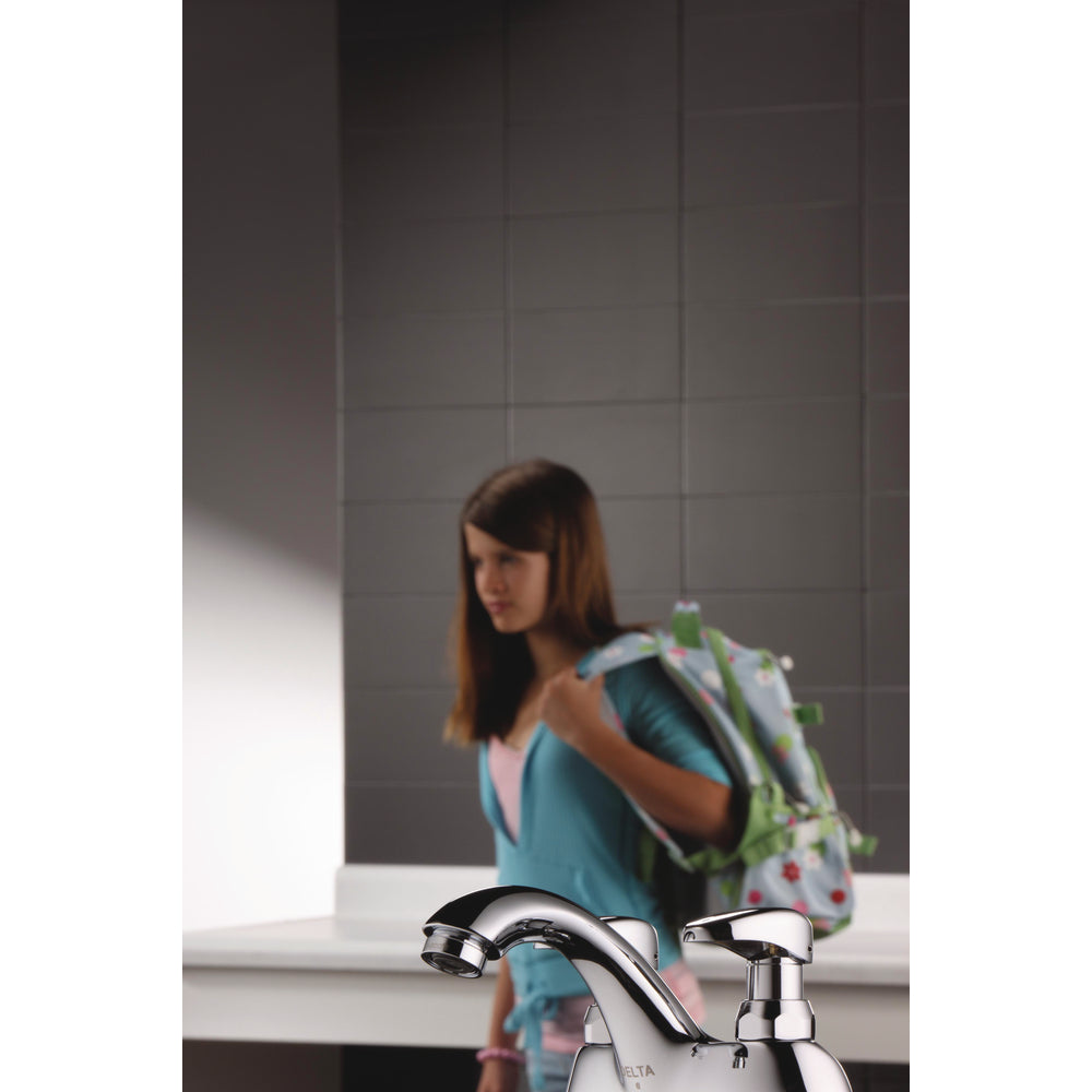 Delta Commercial 86T1153 Two-Handle Metering Slow-Close Centerset Lavatory Faucet