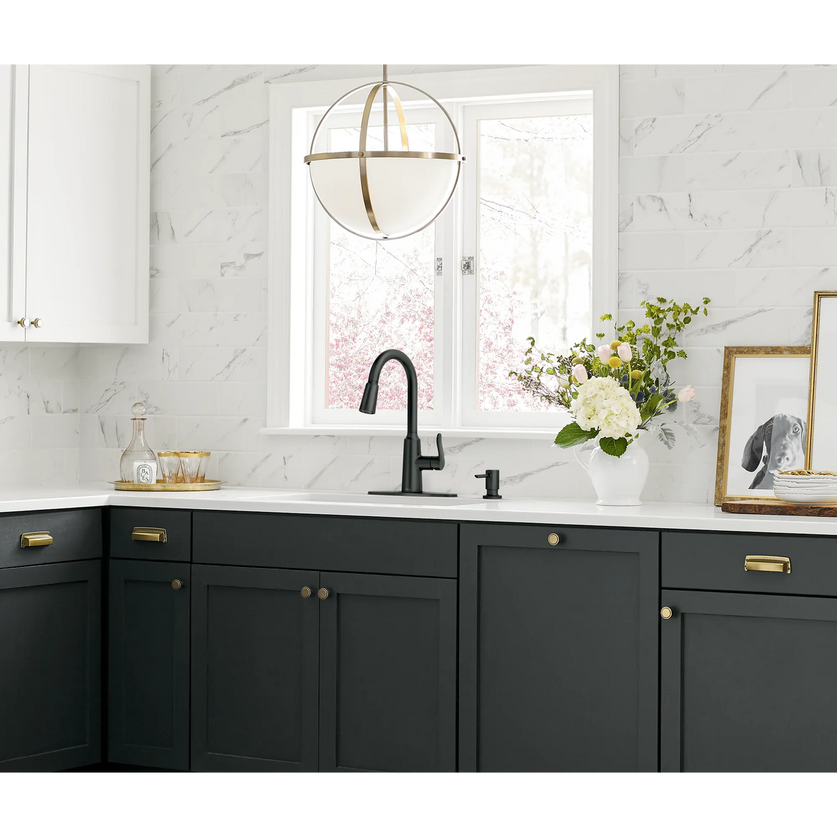 Moen Edwyn Single-Handle High-Arc Pulldown Kitchen Faucet 87028 in Matte Black (87028BL) - view 3