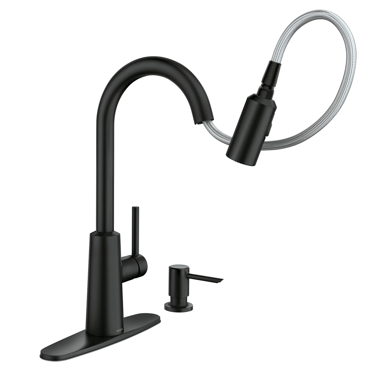 Moen Nori Single-Handle High-Arc Pulldown Kitchen Faucet 87066 in Matte Black (87066BL) - view 6
