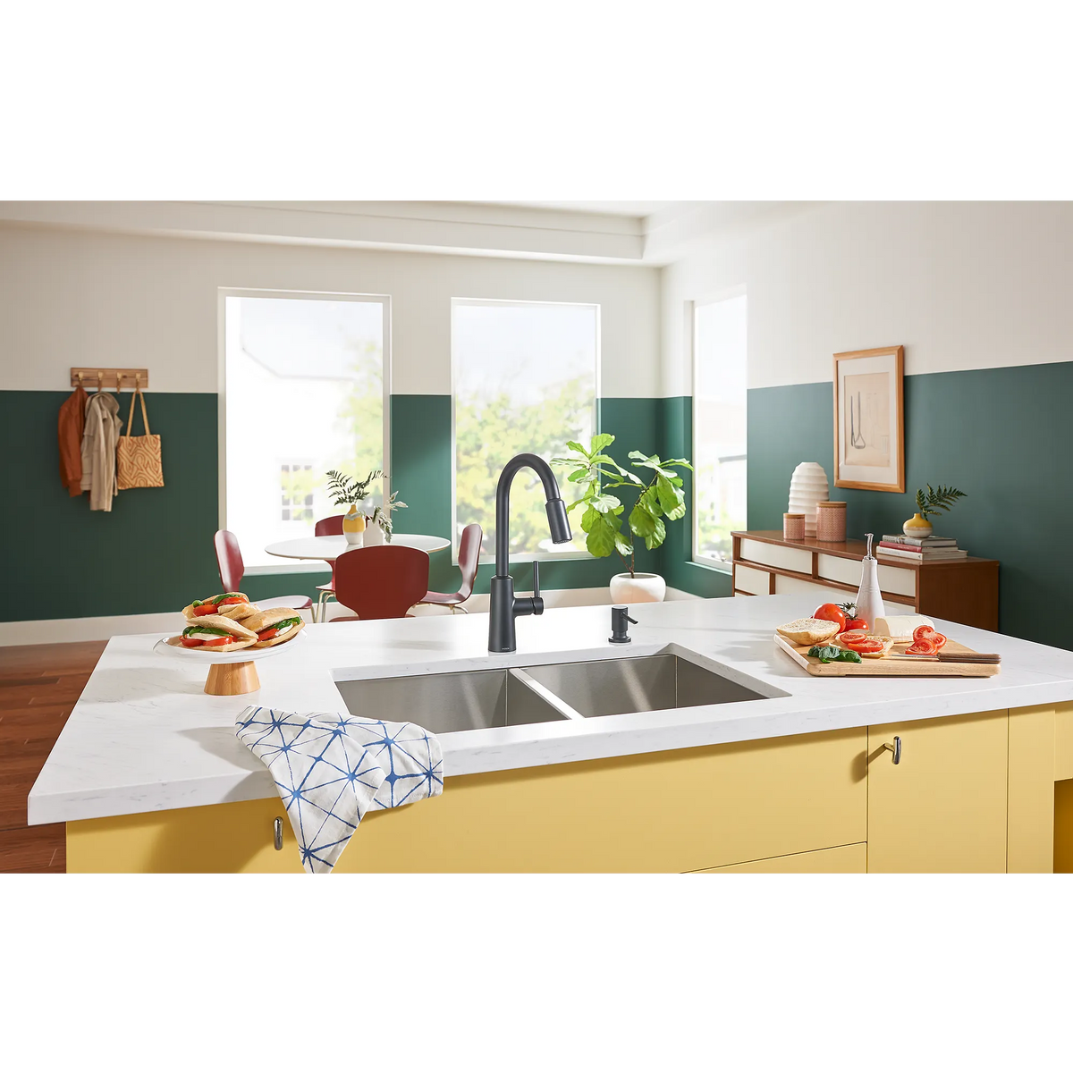 Moen Nori Single-Handle High-Arc Pulldown Kitchen Faucet 87066 in Matte Black (87066BL) - view 7