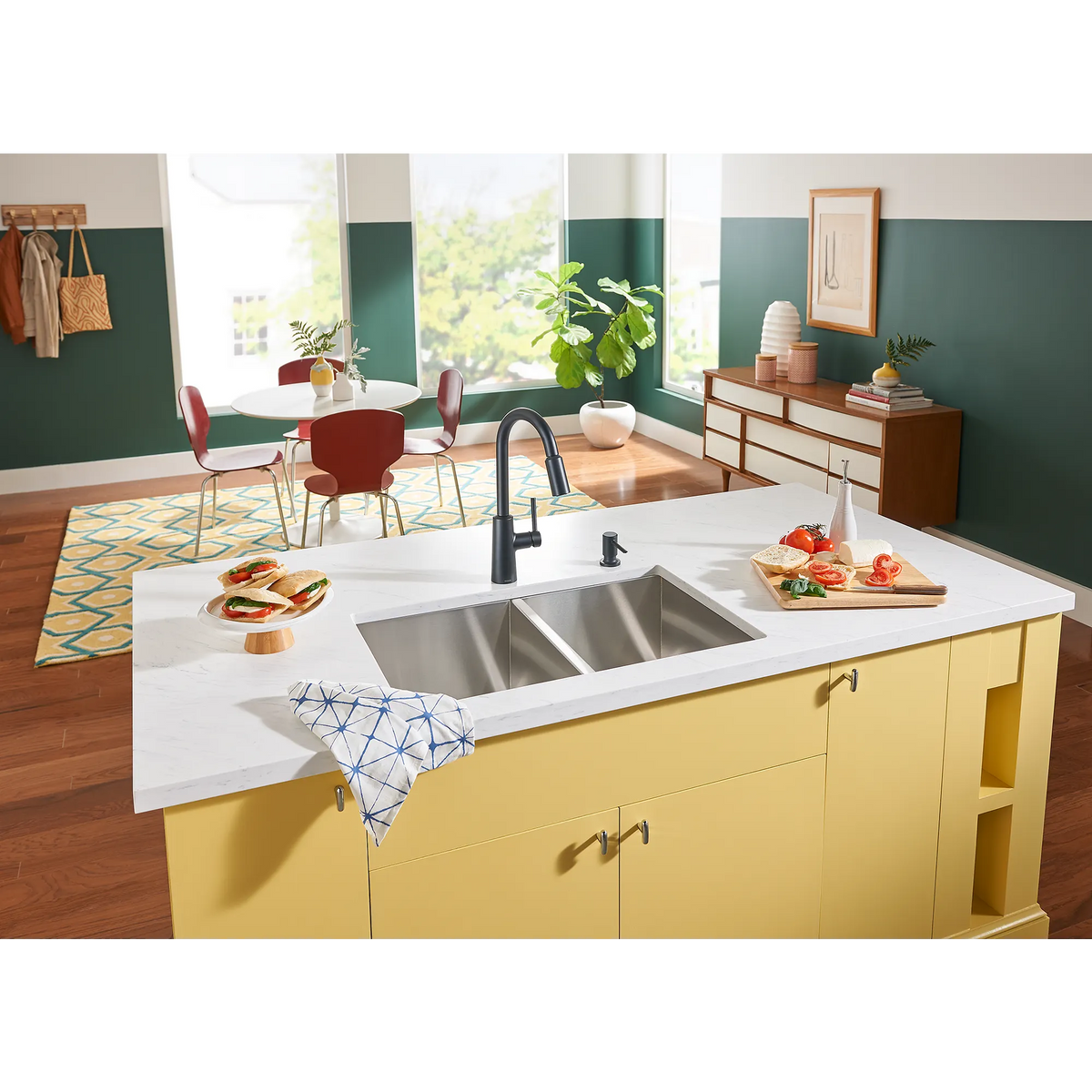 Moen Nori Single-Handle High-Arc Pulldown Kitchen Faucet 87066 in Matte Black (87066BL) - view 2