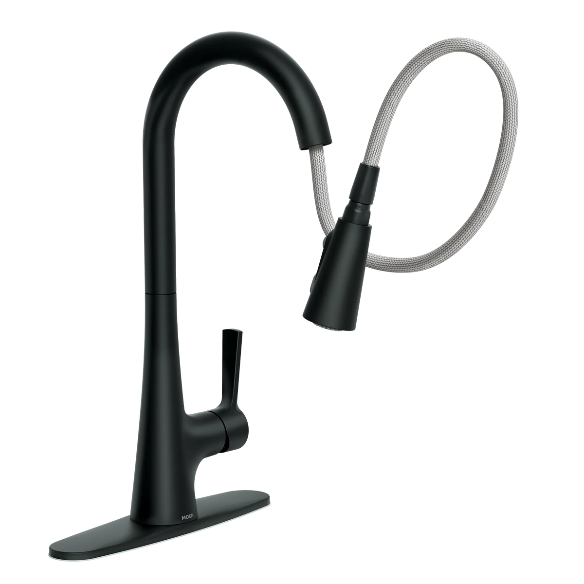 Moen Mikah Single-Handle High-Arc Pulldown Kitchen Faucet 87069 in Matte Black (87069BL) - view 3