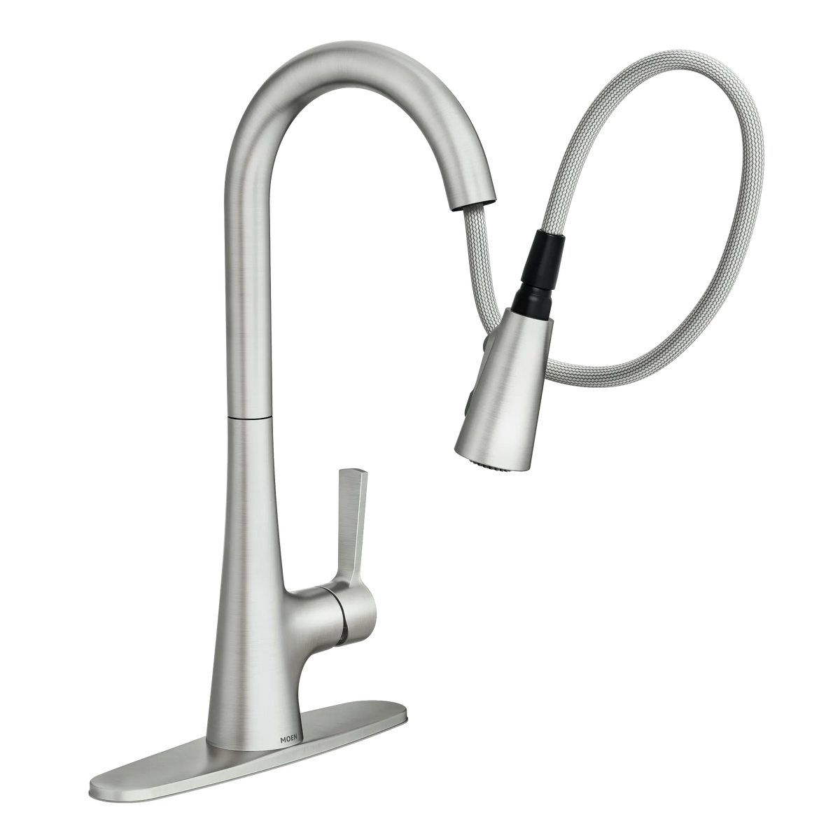 Moen Mikah Single-Handle High-Arc Pulldown Kitchen Faucet 87069 in Spot Resist Stainless (87069SRS) - view 7