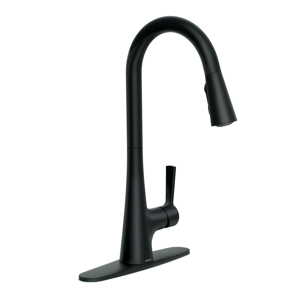 Moen Mikah Single-Handle High-Arc Pulldown Kitchen Faucet 87069 in Matte Black (87069BL)