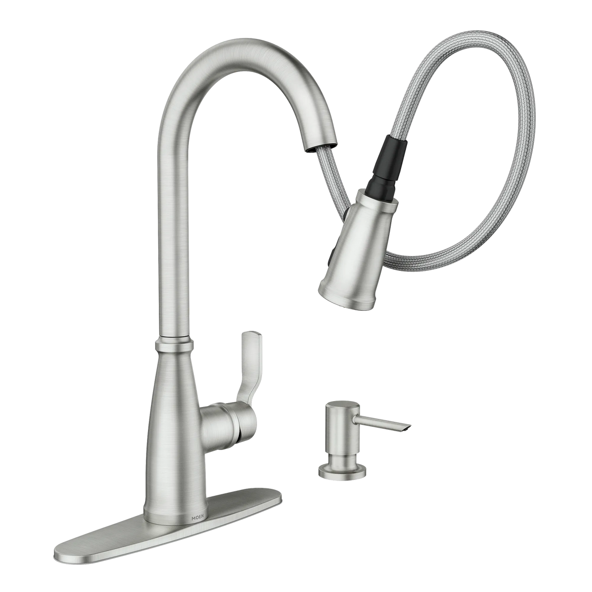 Moen Nolia Single-Handle High-Arc Pulldown Kitchen Faucet 87071 in Spot Resist Stainless (87071SRS) - view 8