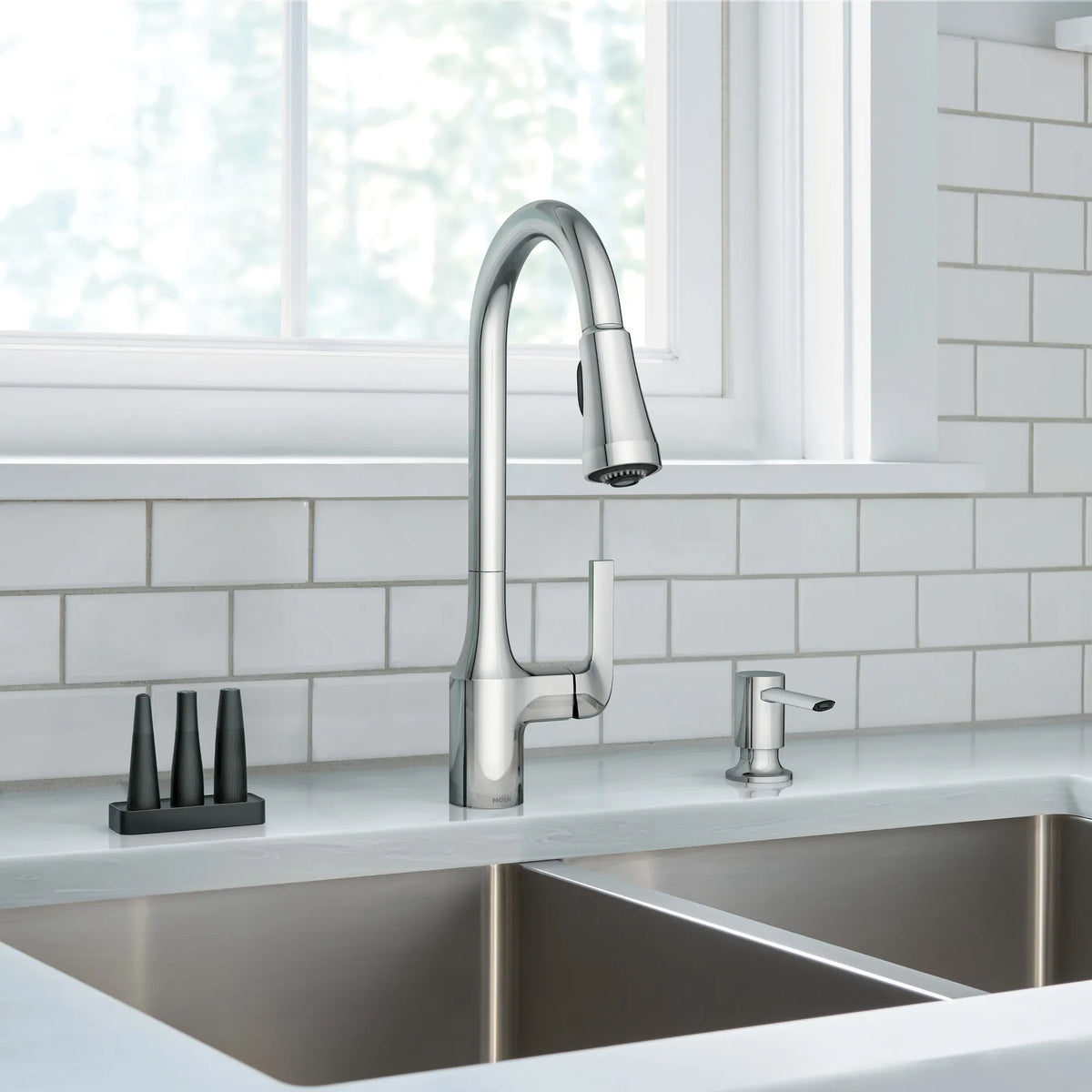 Moen Milton Single-Handle High-Arc Pulldown Kitchen Faucet 87114 in Chrome (87114) - view 7