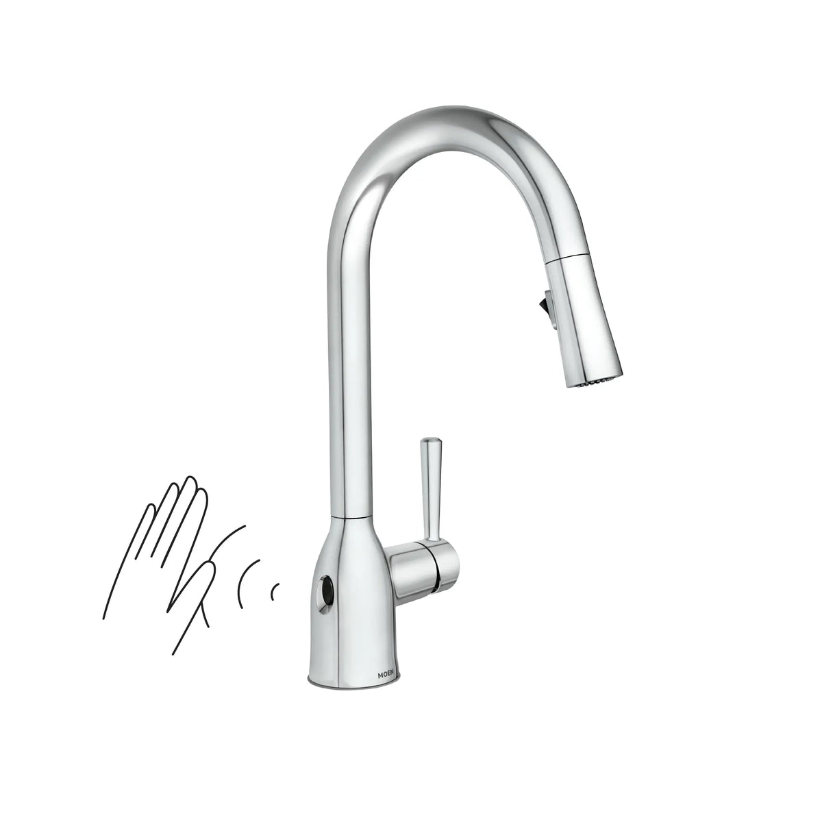 Moen Adler MotionSense Wave Single-Sensor Single-Handle High-Arc Pulldown Kitchen Faucet 87233EW in Chrome (87233EWC) - view 9