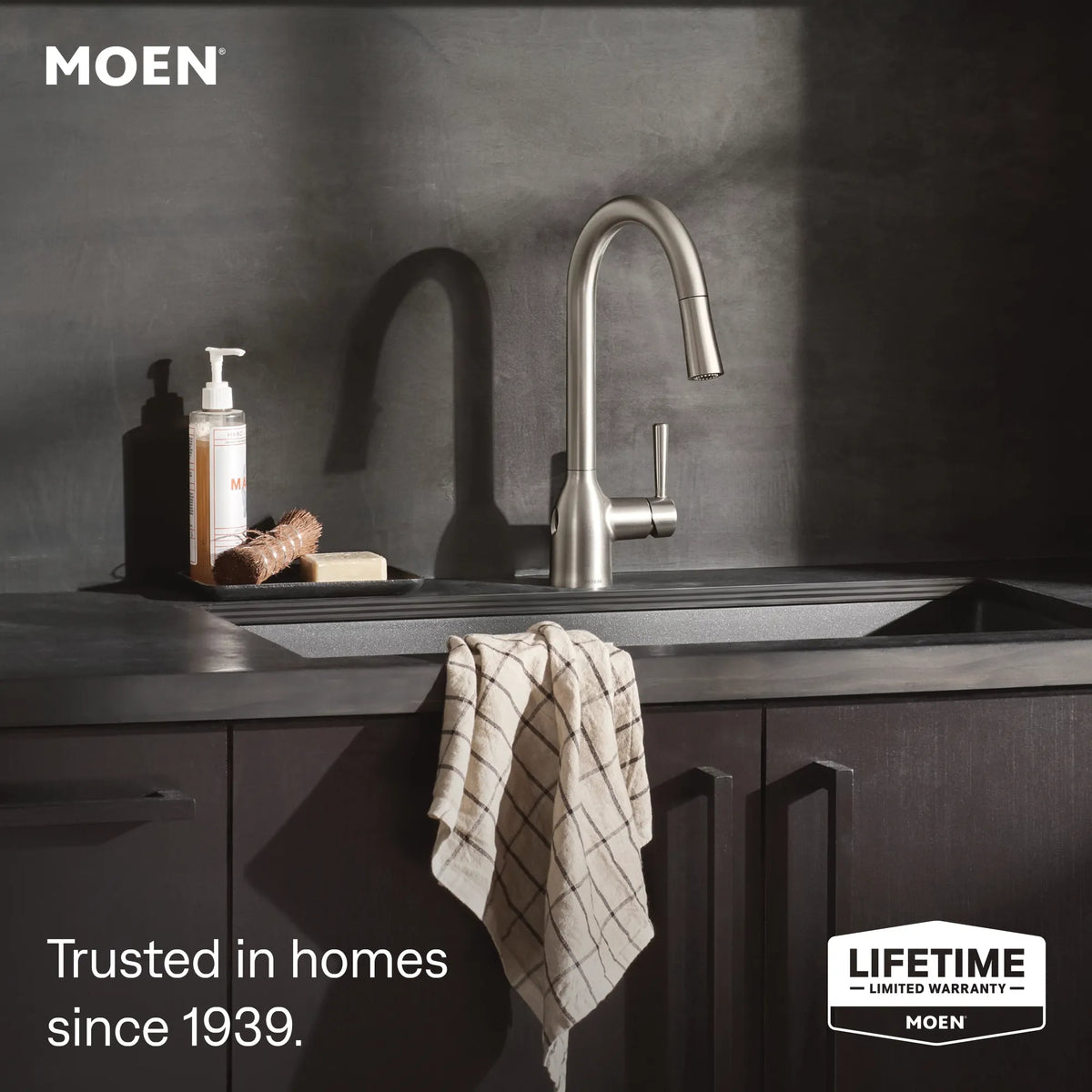 Moen Adler MotionSense Wave Single-Sensor Single-Handle High-Arc Pulldown Kitchen Faucet 87233EW in Spot Resist Stainless (87233EWSRS) - view 2