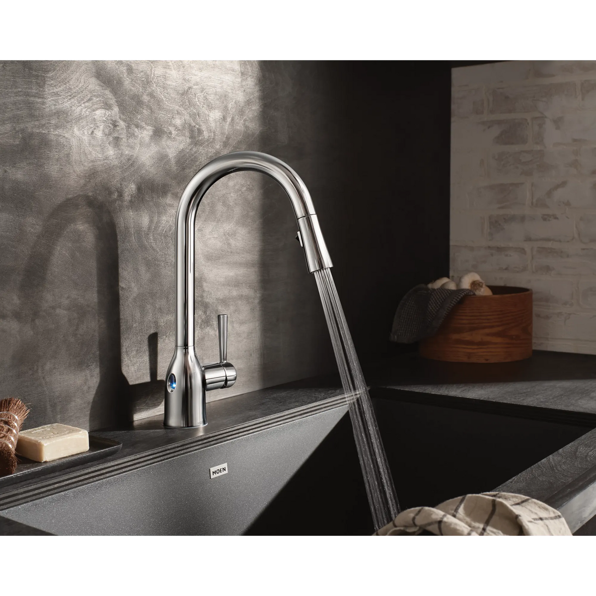 Moen Adler MotionSense Wave Single-Sensor Single-Handle High-Arc Pulldown Kitchen Faucet 87233EW in Chrome (87233EWC) - view 8