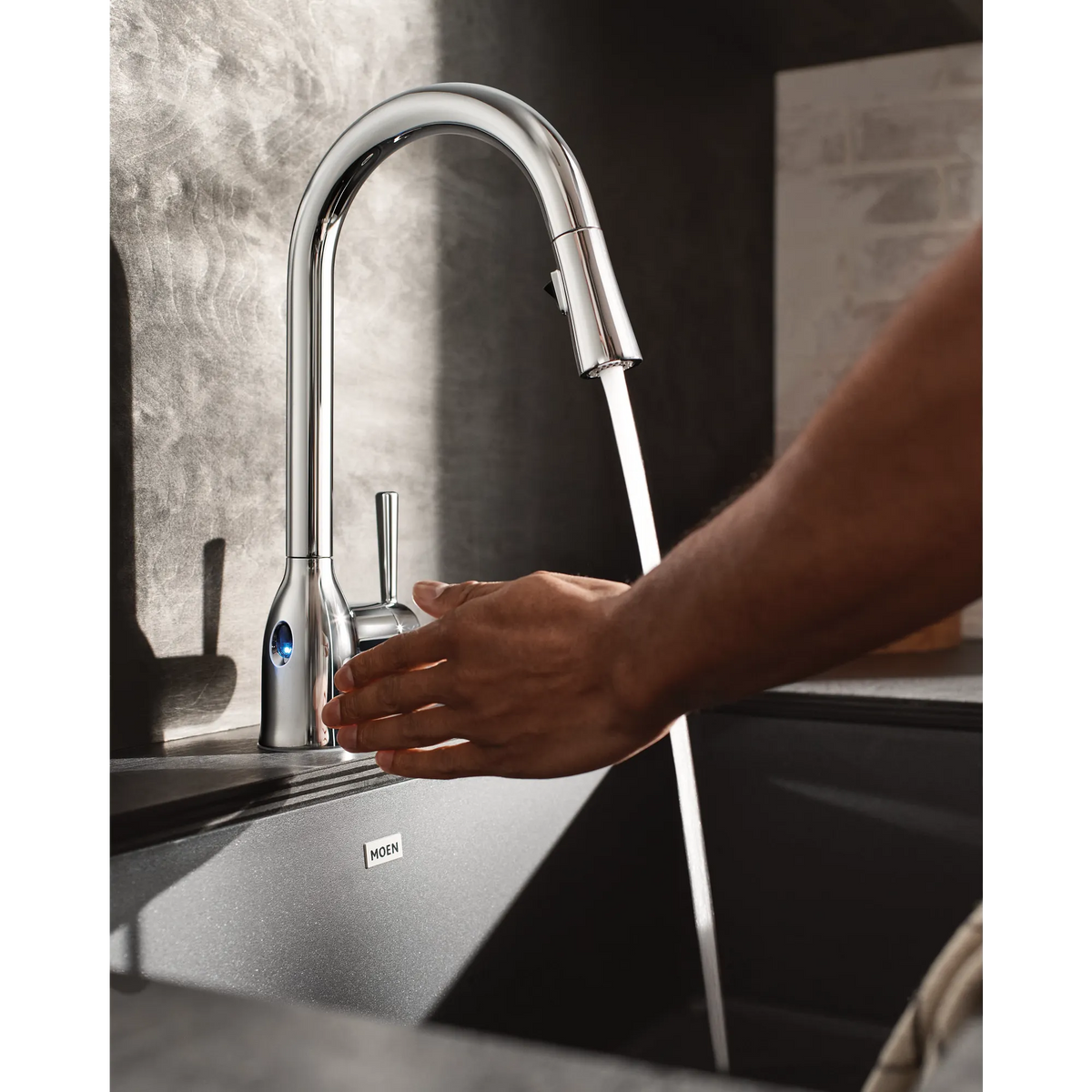 Moen Adler MotionSense Wave Single-Sensor Single-Handle High-Arc Pulldown Kitchen Faucet 87233EW in Chrome (87233EWC) - view 6