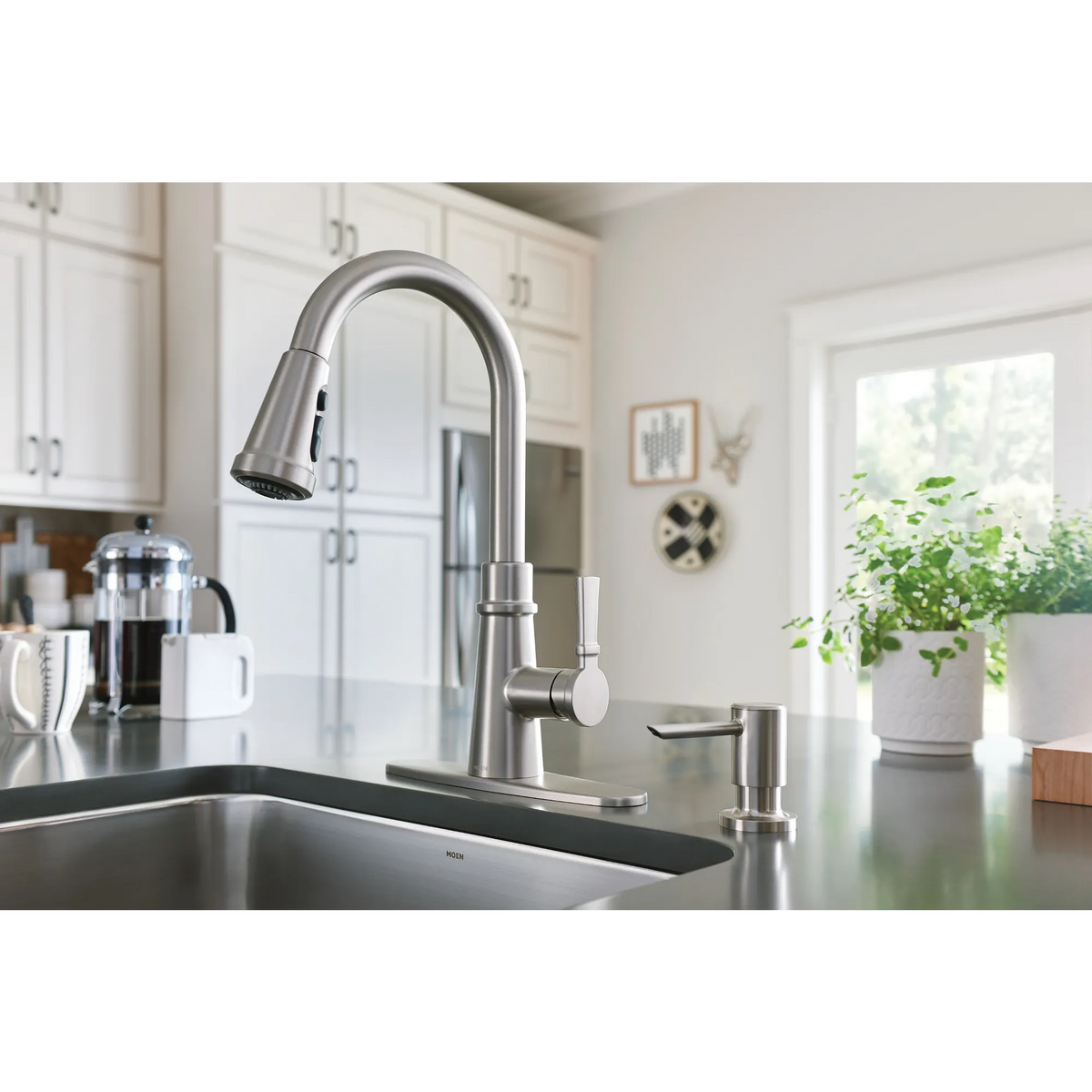 Moen Tullis Single-Handle Pulldown Kitchen Faucet 87235 in Spot Resist Stainless (87235SRS) - view 2
