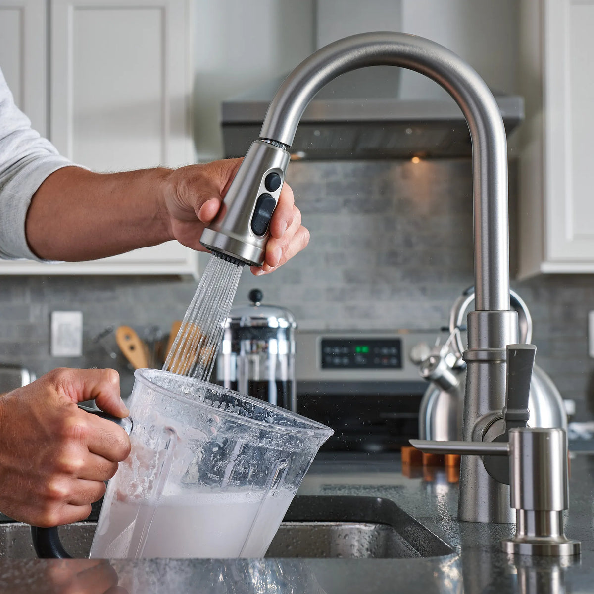 Moen Tullis Single-Handle Pulldown Kitchen Faucet 87235 in Spot Resist Stainless (87235SRS) - view 10