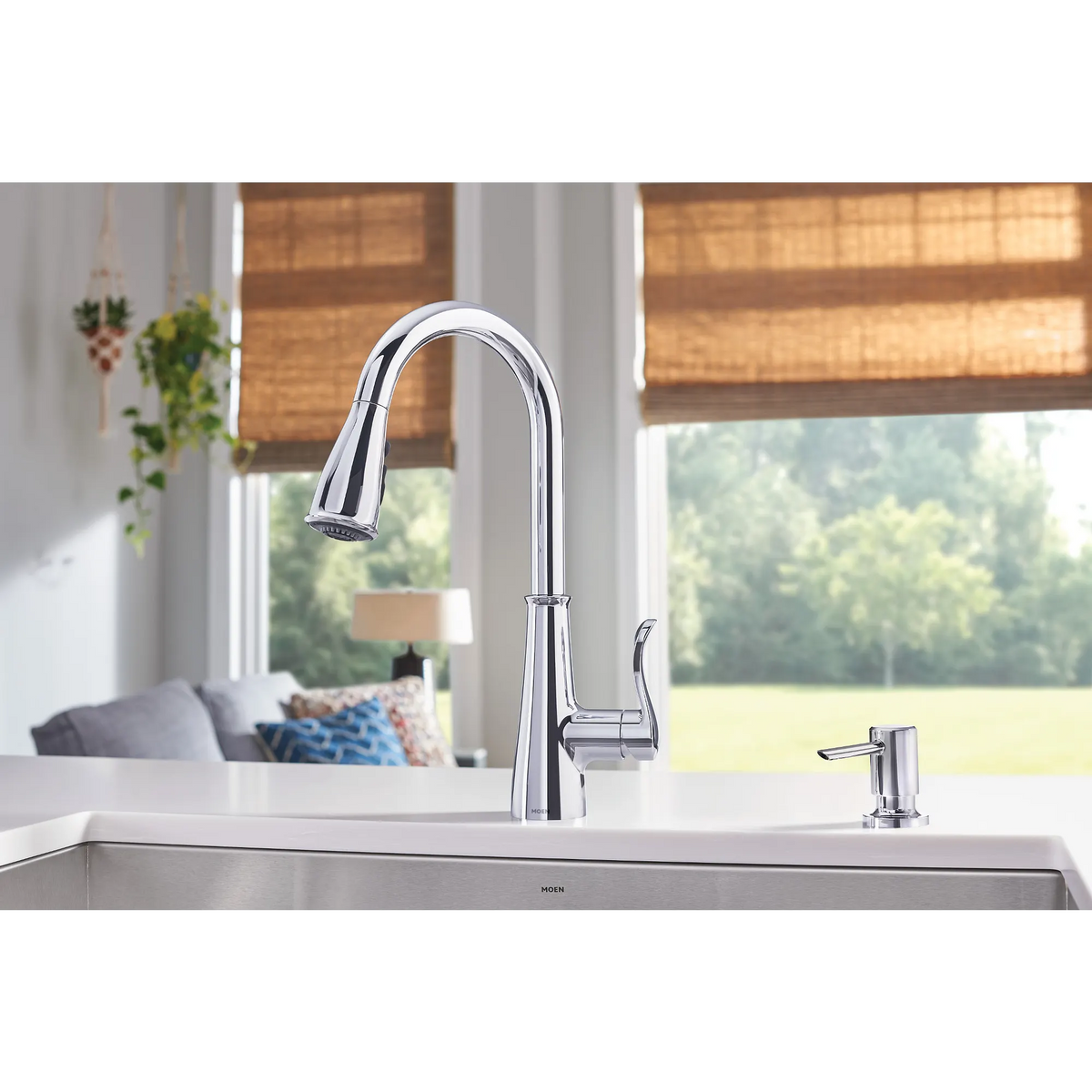 Moen Hadley Single-Handle Pulldown Kitchen Faucet 87245 in Chrome (87245) - view 2