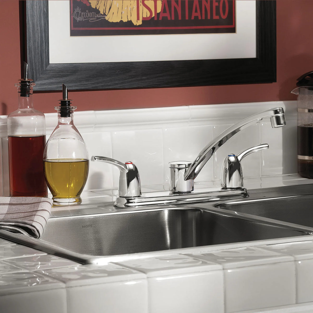 Moen Adler Two-Handle Low-Arc Kitchen Faucet 87412 in Chrome (87412) - view 2