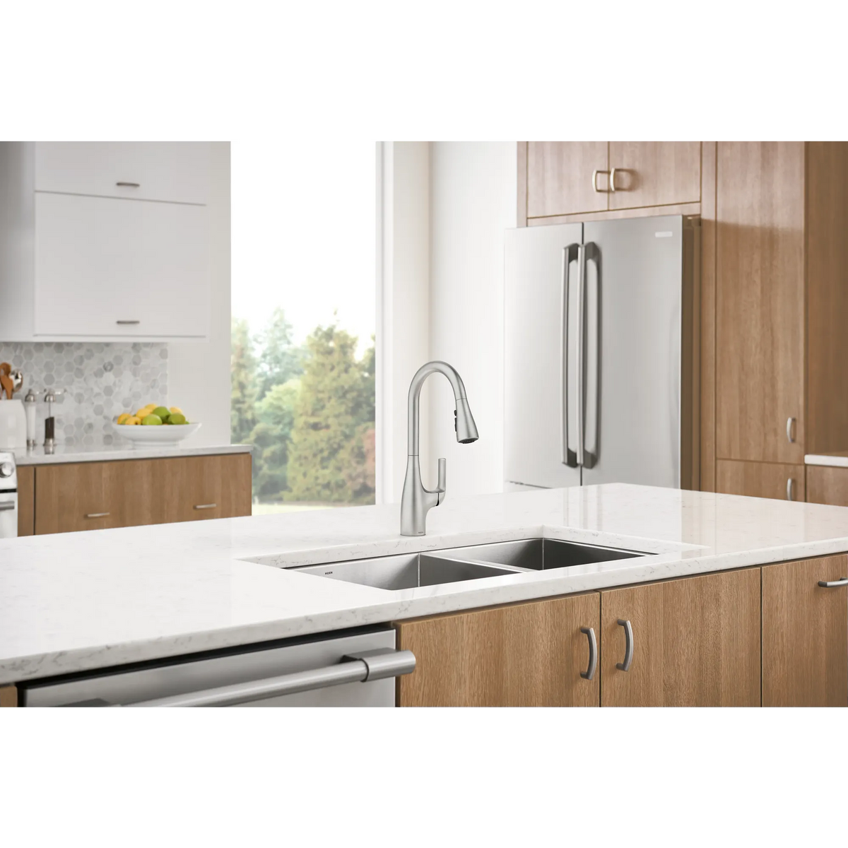 Moen Leesi Single-Handle High-Arc Pulldown Kitchen Faucet 87448 in Spot Resist Stainless (87448SRS) - view 2