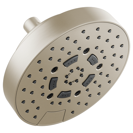 Brizo 7" Linear Round H2Okinetic® Multi-Function Wall Mount Shower Head - 2.5 GPM 87492-BN-2.5 - Plumbing Market