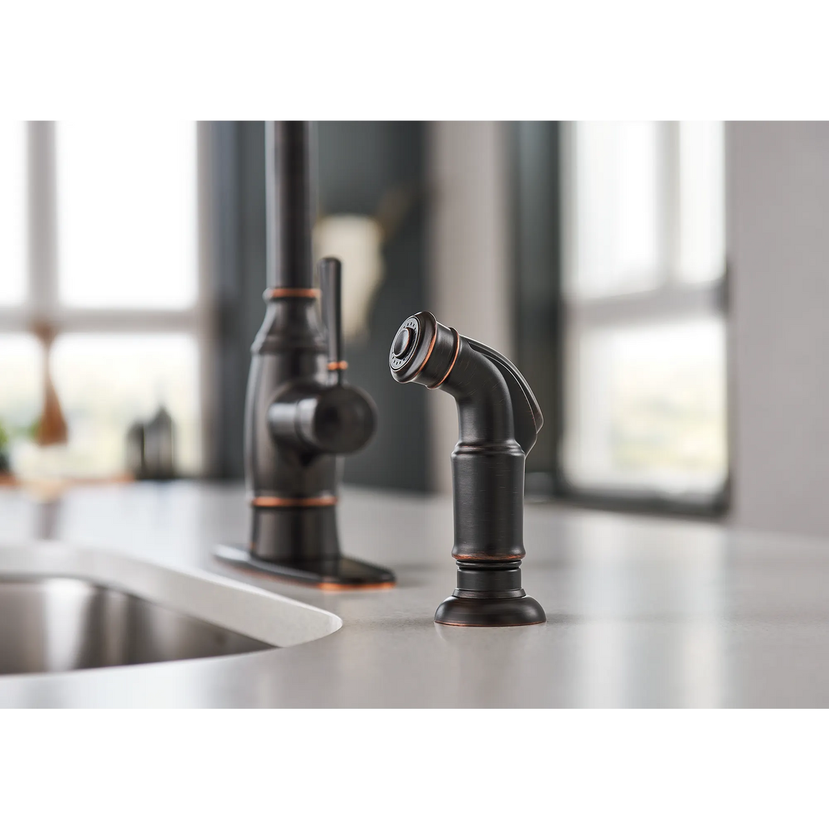 Moen Noell Single-Handle Kitchen Faucet 87506 in Mediterranean Bronze (87506BRB) - view 5