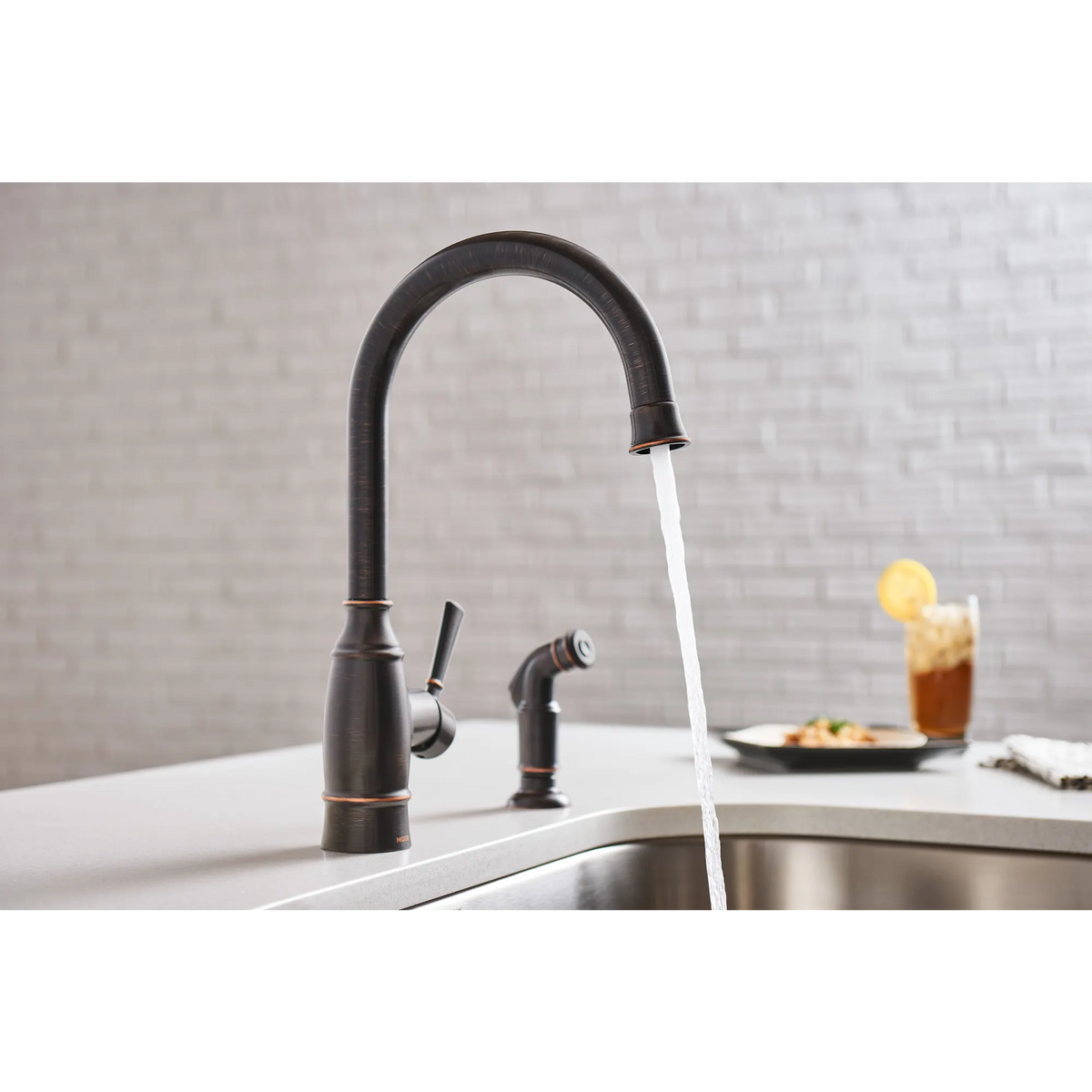 Moen Noell Single-Handle Kitchen Faucet 87506 in Mediterranean Bronze (87506BRB) - view 10