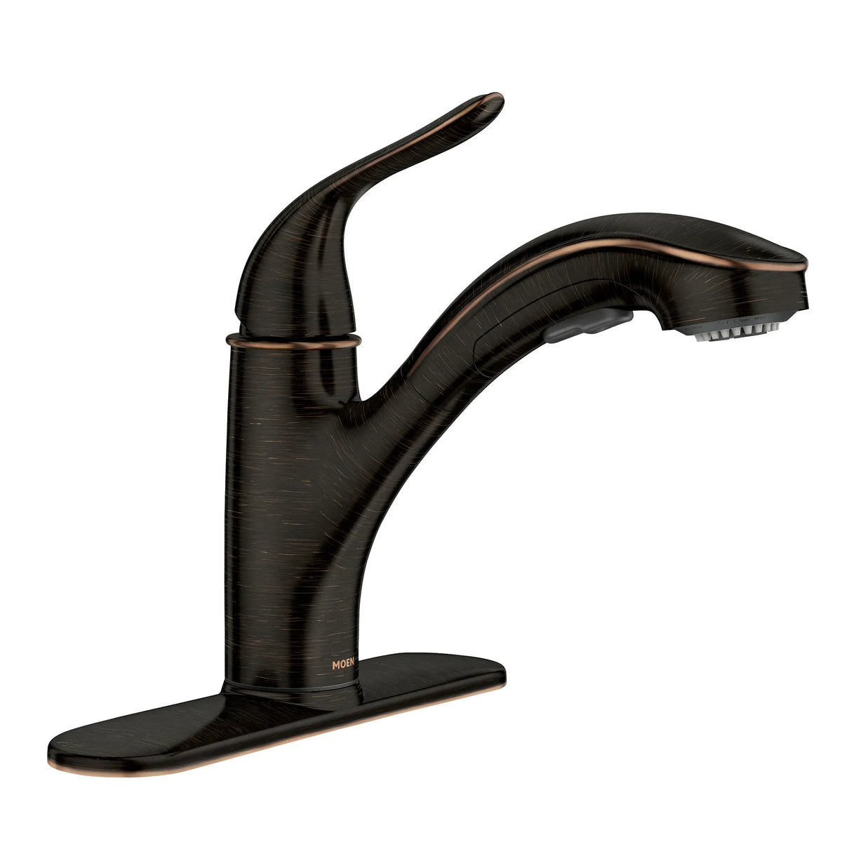 Moen Brecklyn Single-Handle Low-Arc Pullout Kitchen Faucet 87557 in Mediterranean Bronze (87557BRB) - view 8