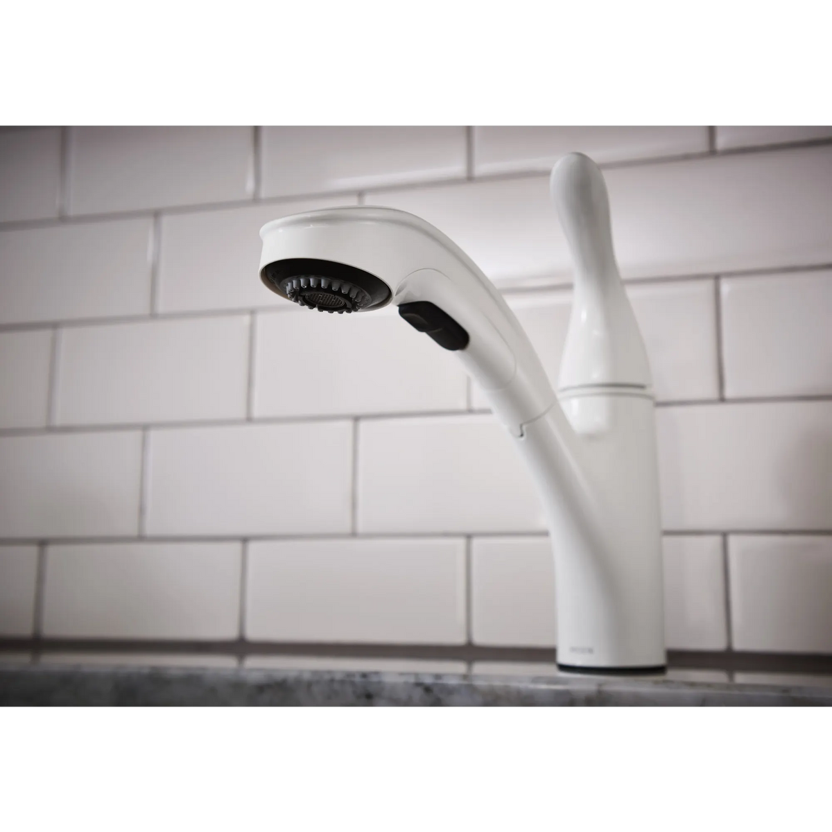 Moen Brecklyn Single-Handle Low-Arc Pullout Kitchen Faucet 87557W in Glacier (87557W) - view 8
