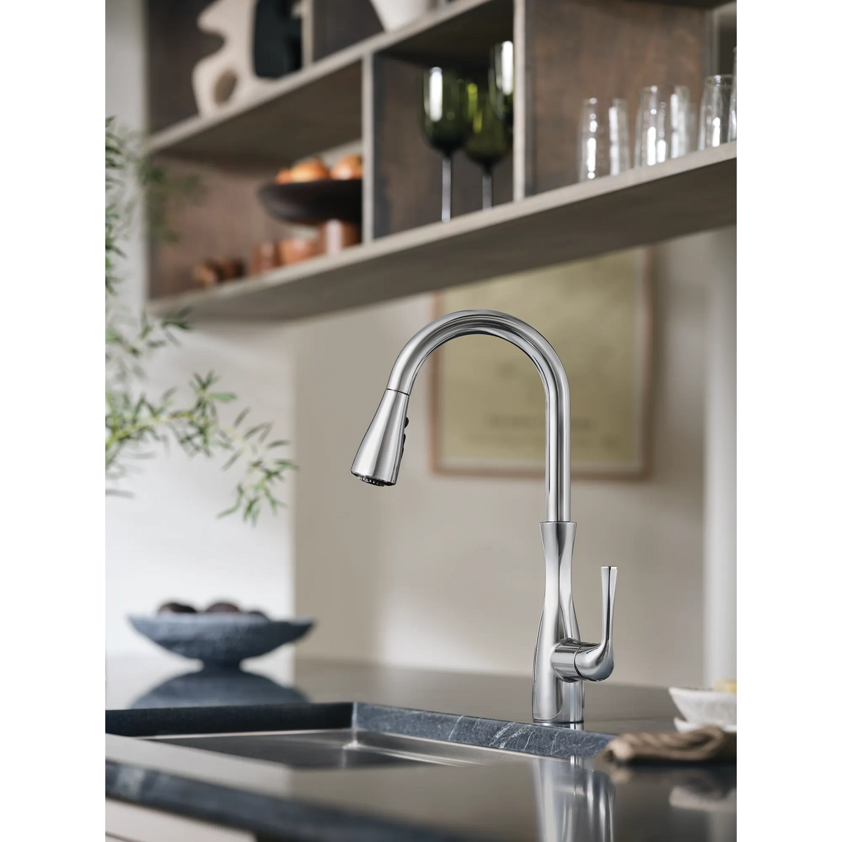 Moen Arlia Single-Handle High-Arc Pulldown Kitchen Faucet 87564 in Chrome (87564) - view 9