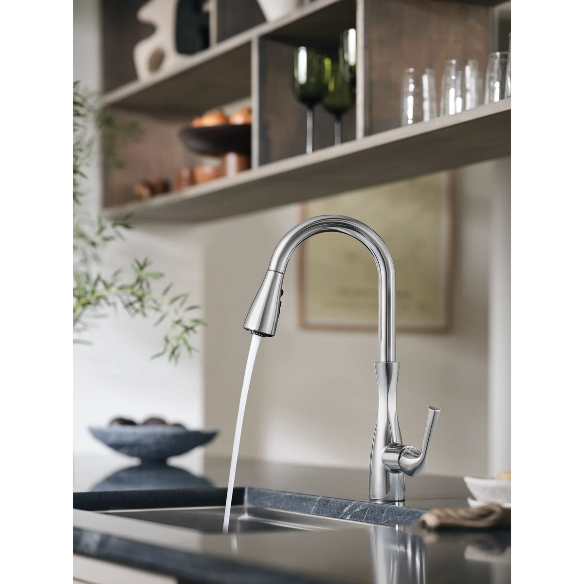 Moen Arlia Single-Handle High-Arc Pulldown Kitchen Faucet 87564 in Chrome (87564) - view 7