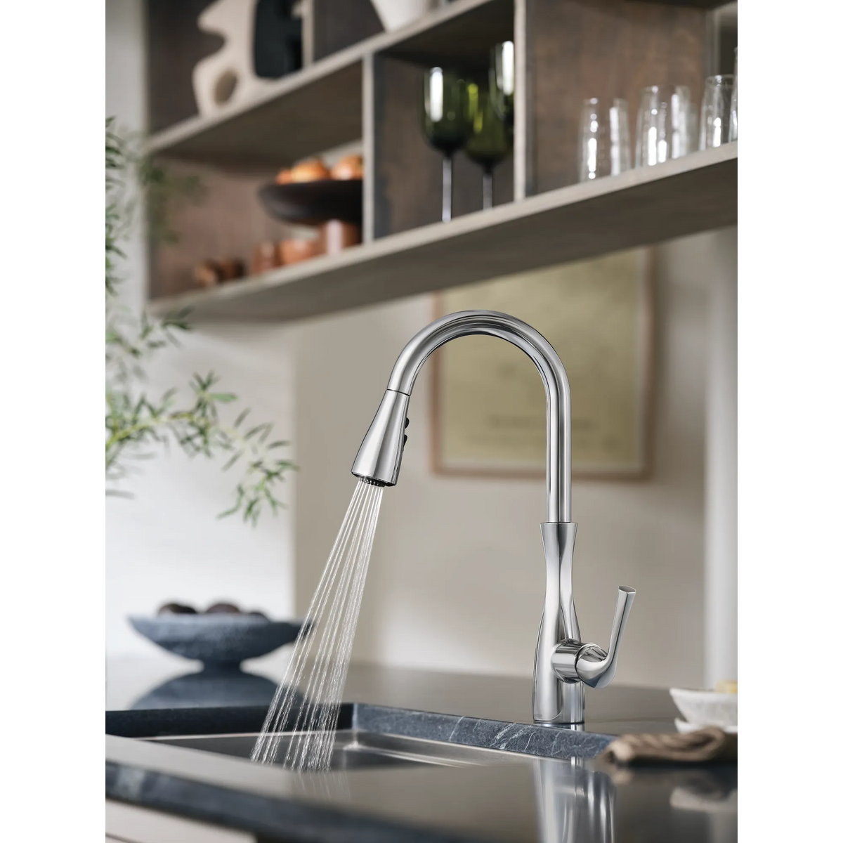 Moen Arlia Single-Handle High-Arc Pulldown Kitchen Faucet 87564 in Chrome (87564) - view 11