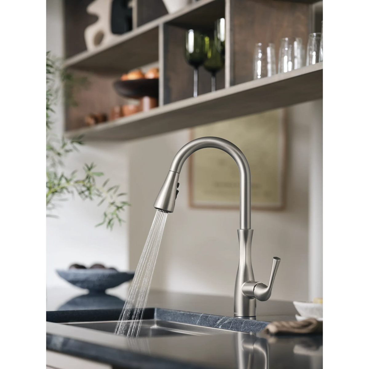 Moen Arlia Single-Handle High-Arc Pulldown Kitchen Faucet 87564 in Spot Resist Stainless (87564SRS) - view 5