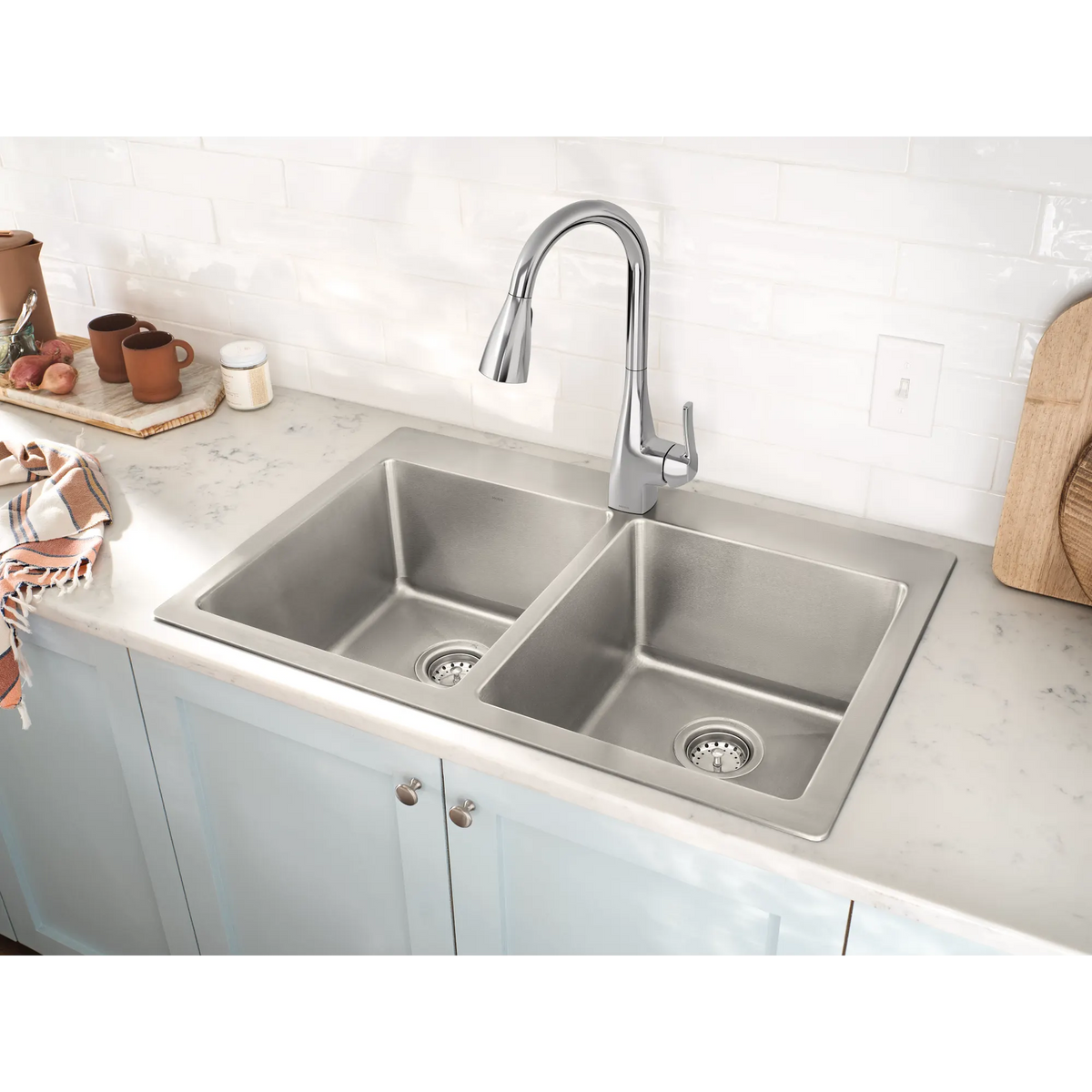 Moen Kiran Single-Handle High-Arc Pulldown Kitchen Faucet 87599 in Chrome (87599) - view 10