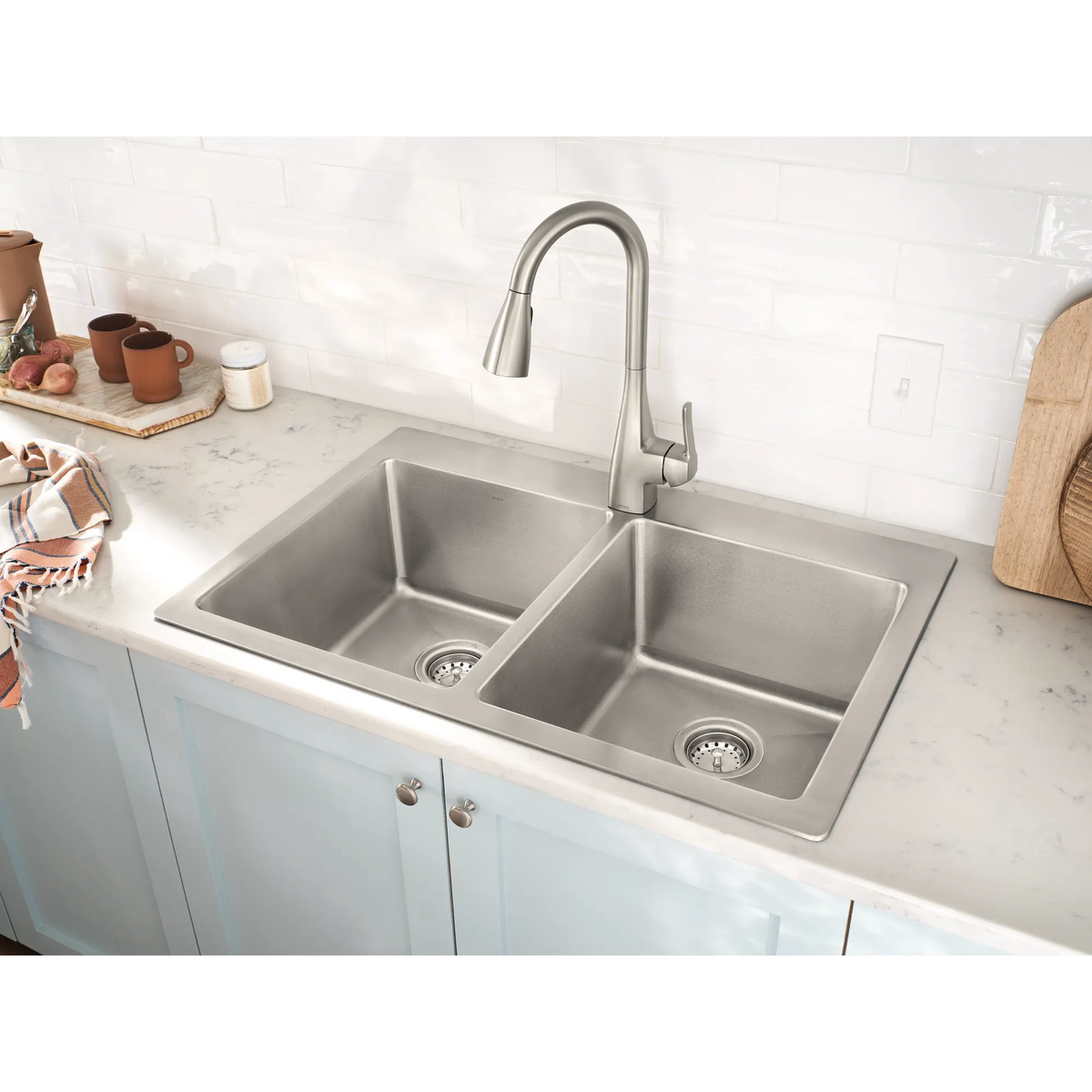 Moen Kiran Single-Handle High-Arc Pulldown Kitchen Faucet 87599 in Spot Resist Stainless (87599SRS) - view 10