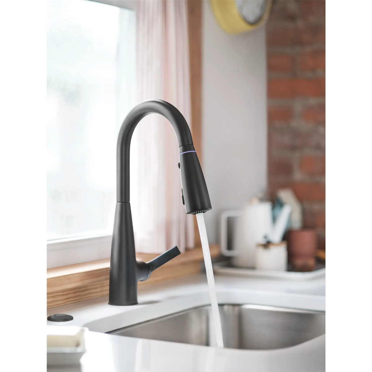 Moen Haelyn Single-Handle High-Arc Pulldown Kitchen Faucet 87627EI in Matte Black (87627EIBL) - view 3