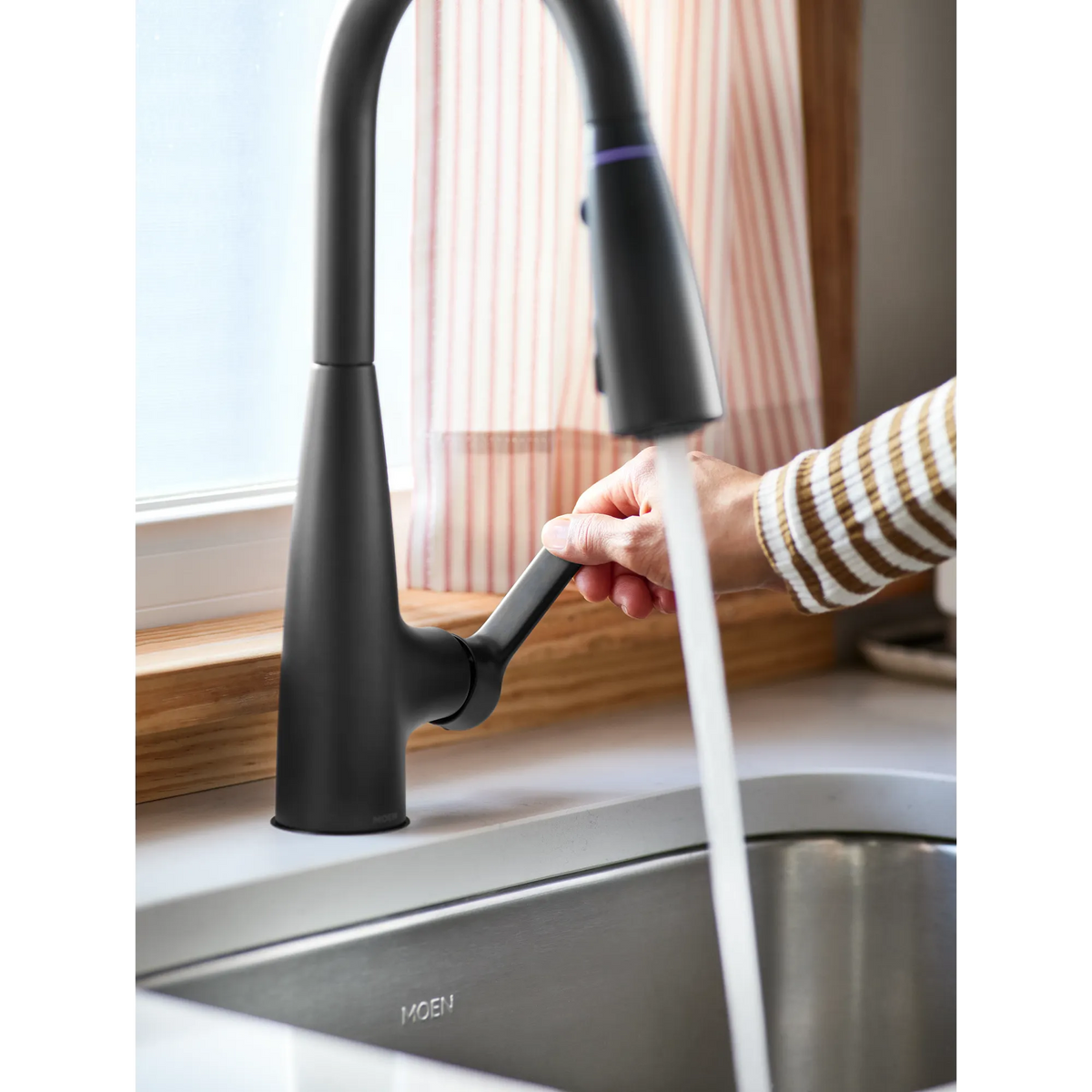 Moen Haelyn Single-Handle High-Arc Pulldown Kitchen Faucet 87627EI in Matte Black (87627EIBL) - view 7