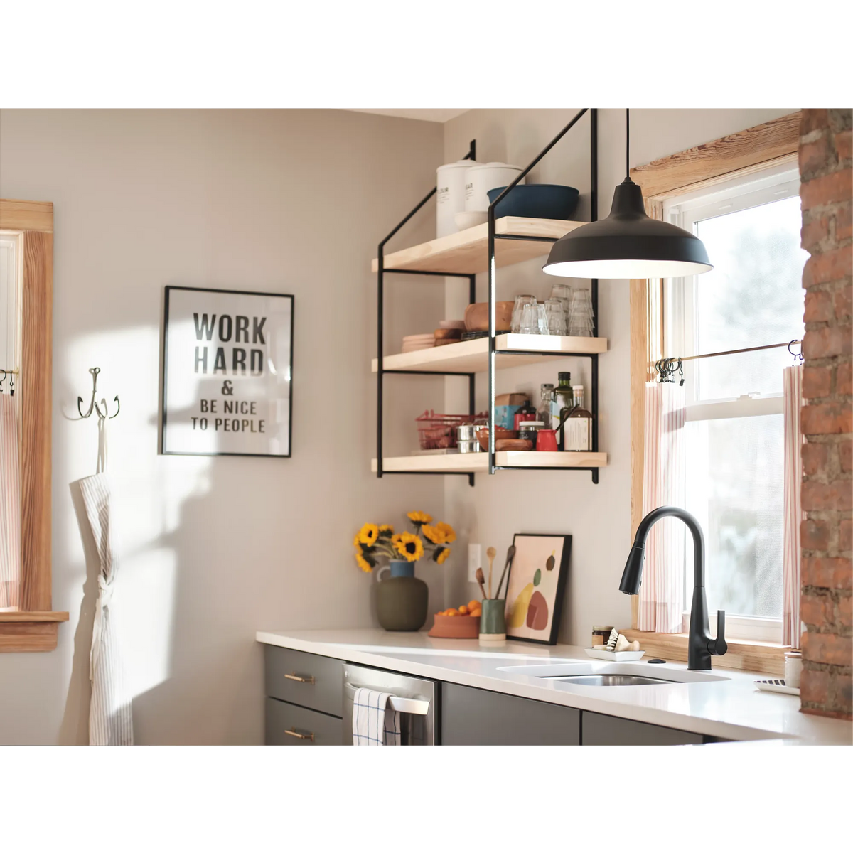 Moen Haelyn Single-Handle High-Arc Pulldown Kitchen Faucet 87627EI in Matte Black (87627EIBL) - view 2