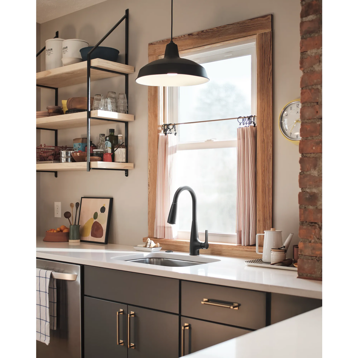 Moen Haelyn Single-Handle High-Arc Pulldown Kitchen Faucet 87627EI in Matte Black (87627EIBL) - view 4