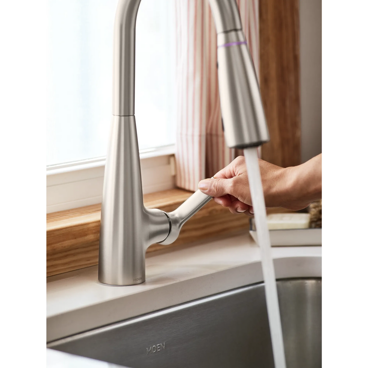 Moen Haelyn Single-Handle High-Arc Pulldown Kitchen Faucet 87627EI in Spot Resist Stainless (87627EISRS) - view 2