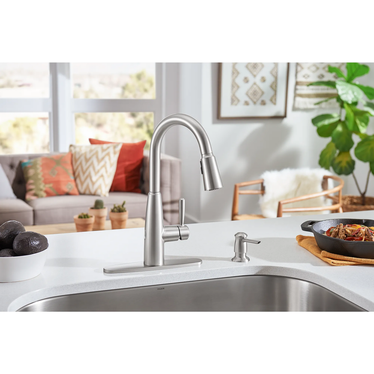 Moen Sperry Single-Handle Kitchen Faucet 87696EW in Spot Resist Stainless (87696EWSRS) - view 5