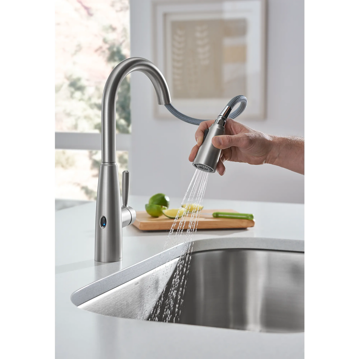 Moen Sperry Single-Handle Kitchen Faucet 87696EW in Spot Resist Stainless (87696EWSRS) - view 4