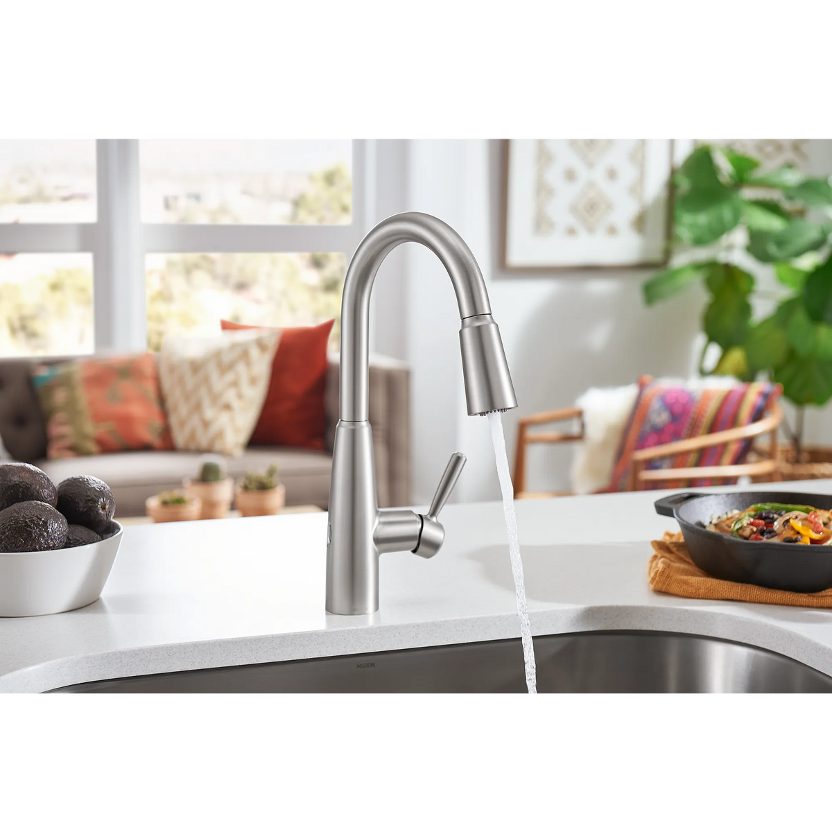 Moen Sperry Single-Handle Kitchen Faucet 87696EW in Spot Resist Stainless (87696EWSRS) - view 8