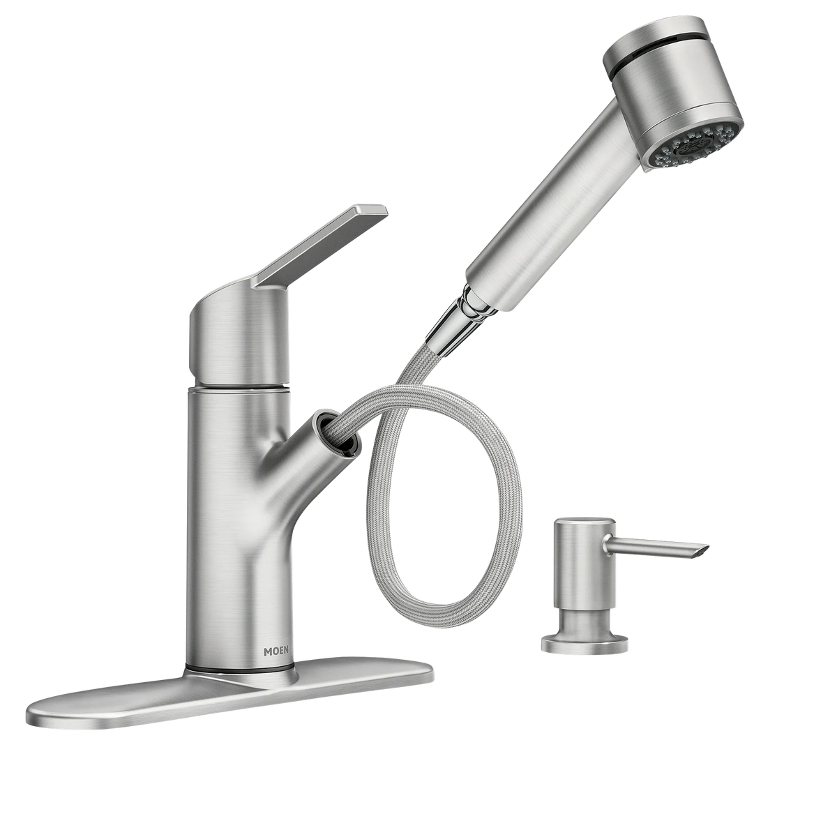 Moen Sombra Single-Handle Pullout Kitchen Faucet 87701 in Spot Resist Stainless (87701SRS) - view 3