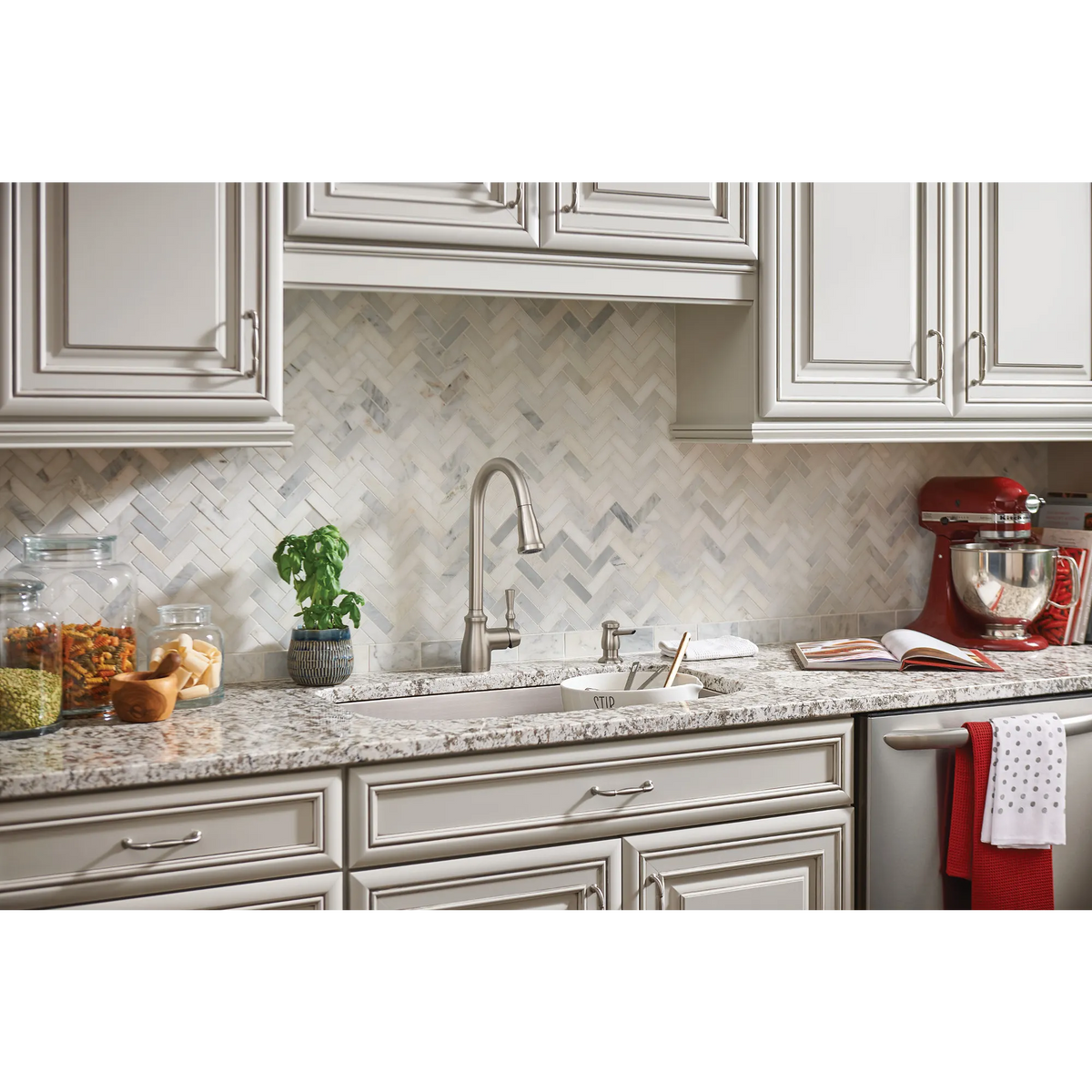 Moen Fieldstone Single-Handle High-Arc Kitchen Faucet 87808 in Spot Resist Stainless (87808SRS) - view 4