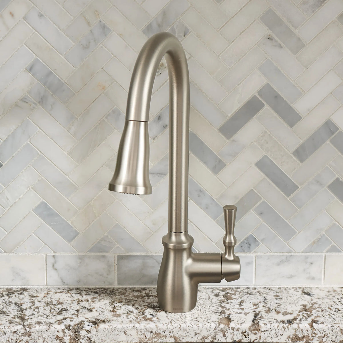 Moen Fieldstone Single-Handle High-Arc Kitchen Faucet 87808 in Spot Resist Stainless (87808SRS) - view 5