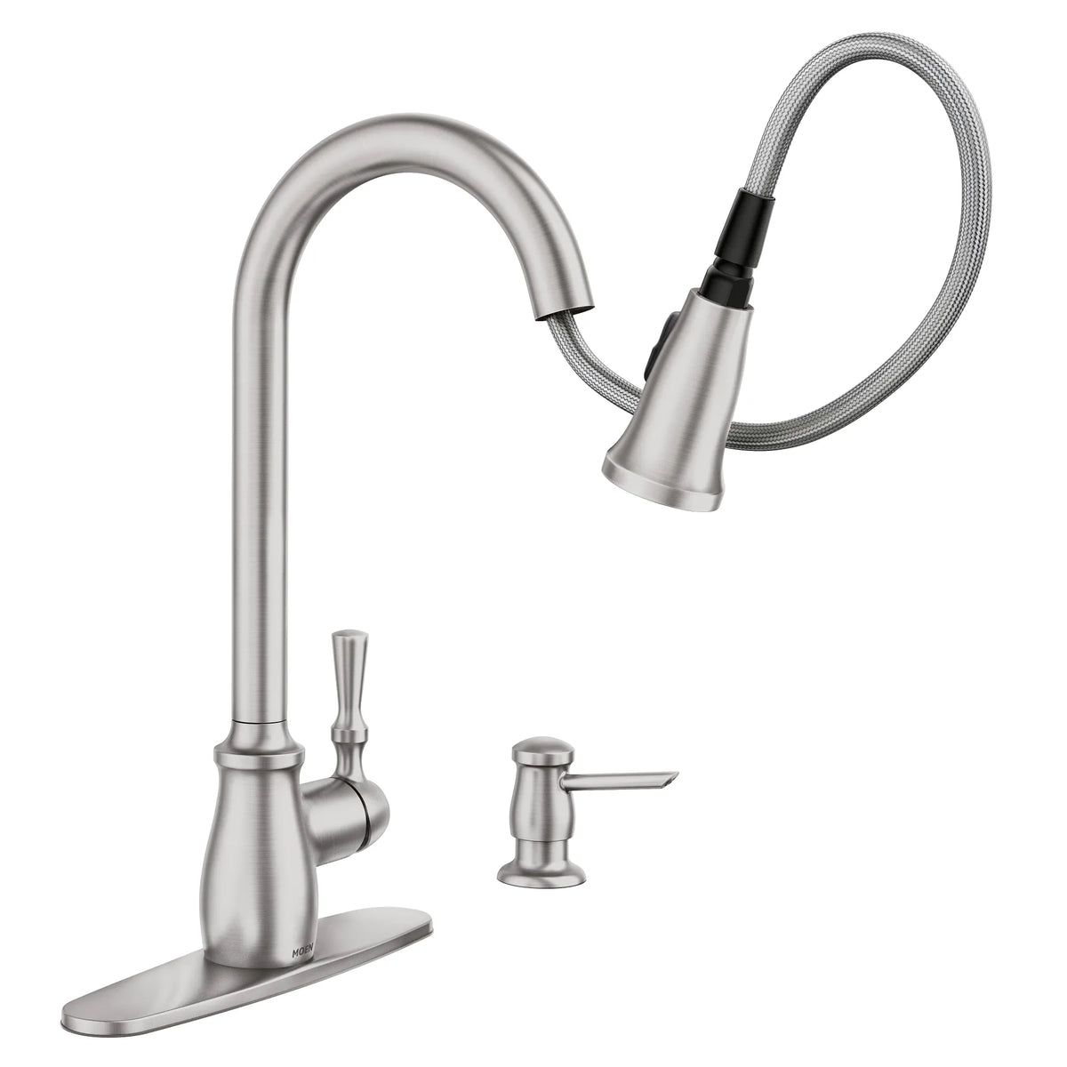 Moen Fieldstone Single-Handle High-Arc Kitchen Faucet 87808 in Spot Resist Stainless (87808SRS) - view 8