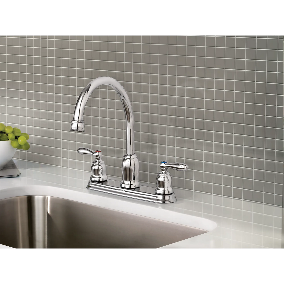 Moen Caldwell Two-Handle Low-Arc Kitchen Faucet 87859 in Chrome (87859) - view 3