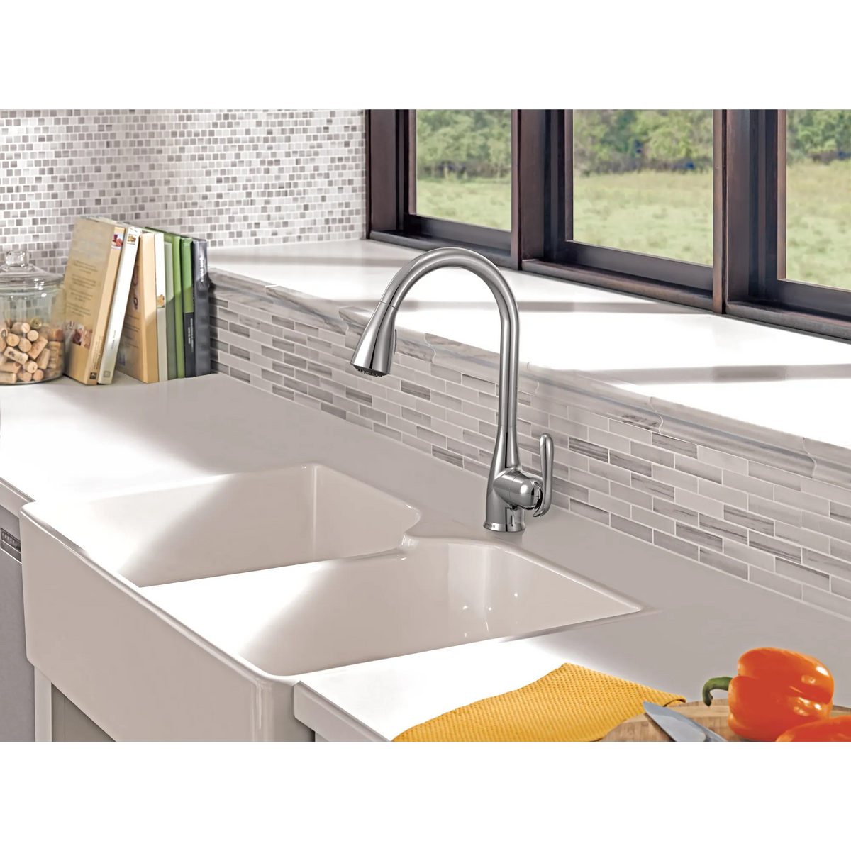 Moen Haysfield Single-Handle High-Arc Kitchen Faucet 87879 in Chrome (87879) - view 4