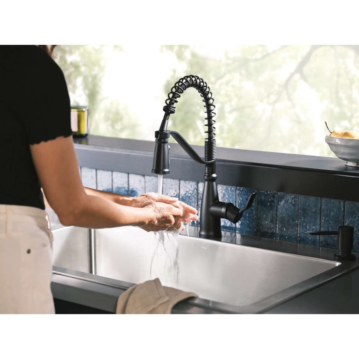 Moen Modern Soap Dispenser S3947 in Matte Black (S3947BL) - view 6