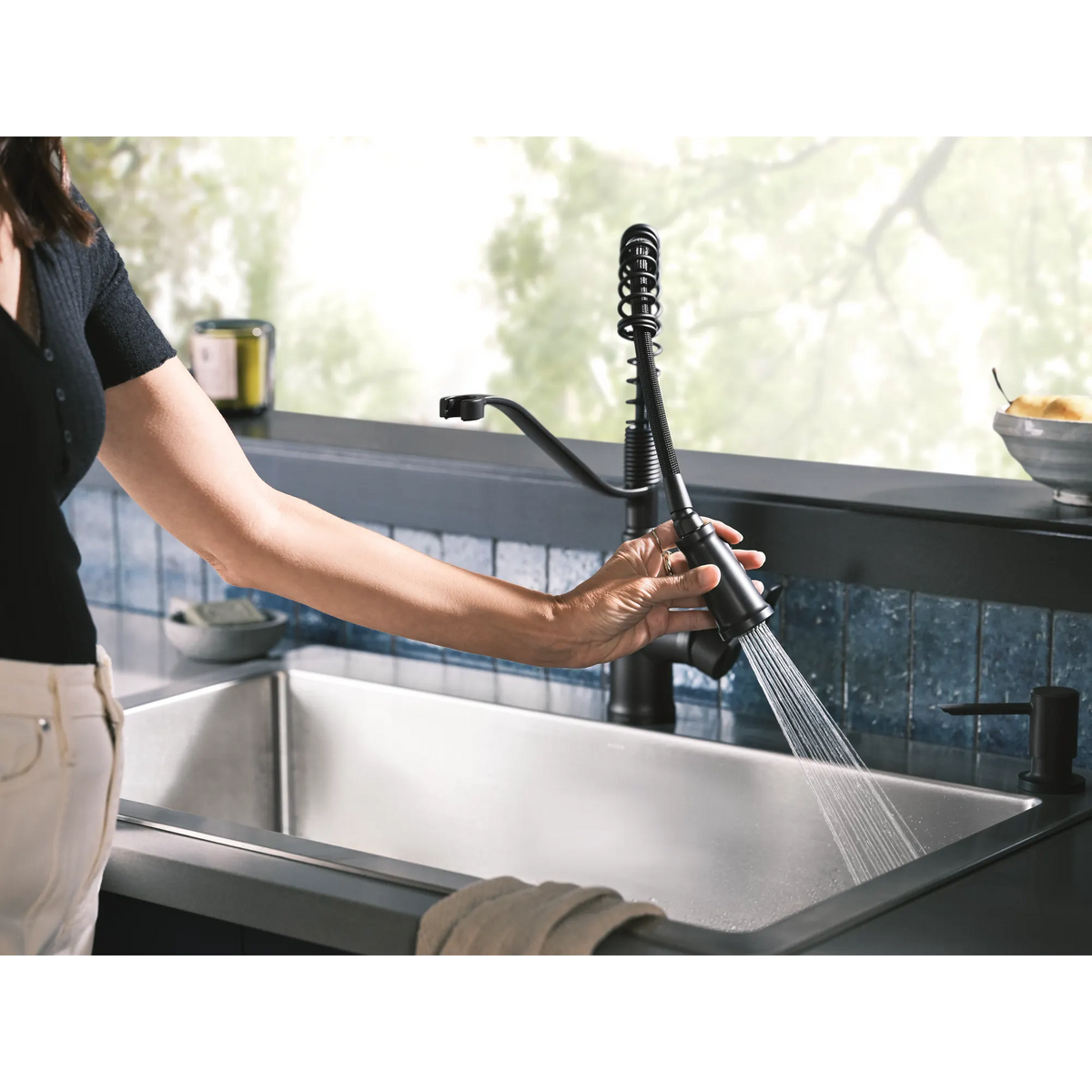 Moen Modern Soap Dispenser S3947 in Matte Black (S3947BL) - view 5