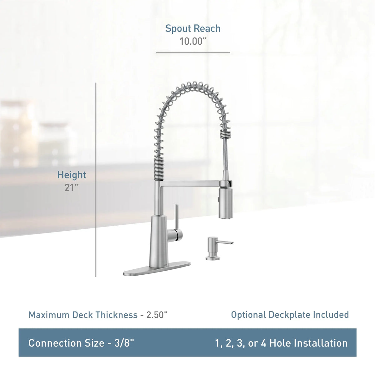 Moen Nori Pre-Rinse Spring Kitchen Faucet 87897 in Chrome (87897) - view 3